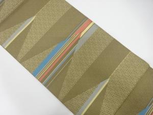 横段に古典柄織り出し　全通袋帯